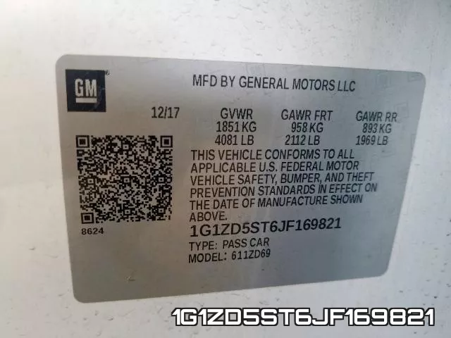 1G1ZD5ST6JF169821 фото 2