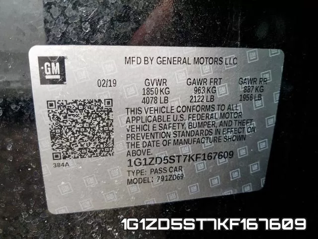 1G1ZD5ST7KF167609 фото 2