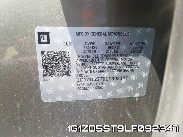 1G1ZD5ST9LF092347 фото 2