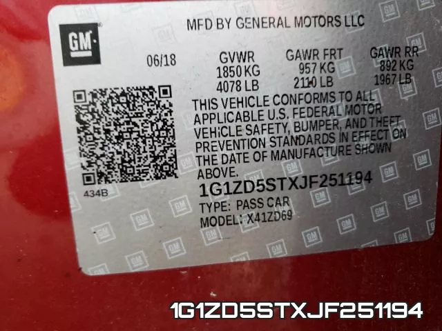 1G1ZD5STXJF251194 фото 2
