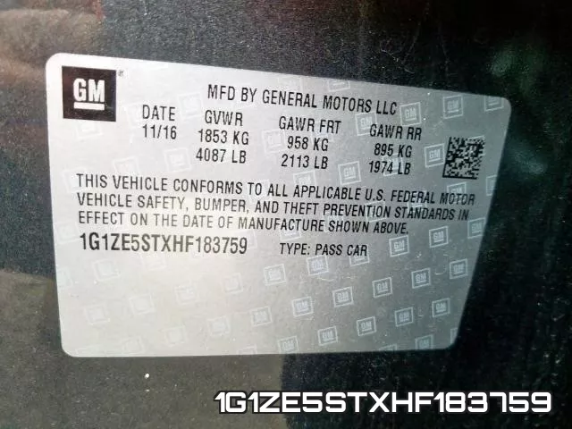 1G1ZE5STXHF183759 фото 2