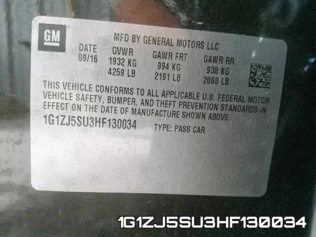 1G1ZJ5SU3HF130034 фото 2