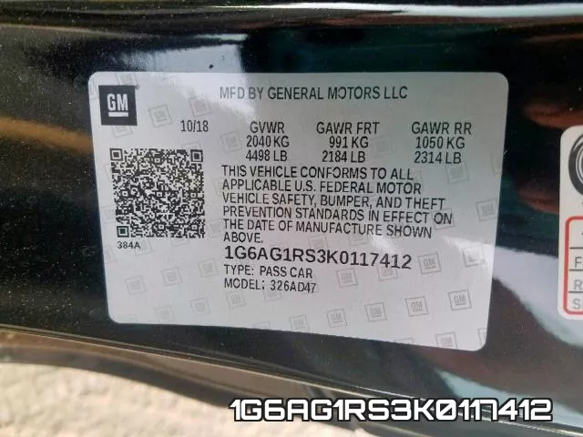 1G6AG1RS3K0117412 фото 2