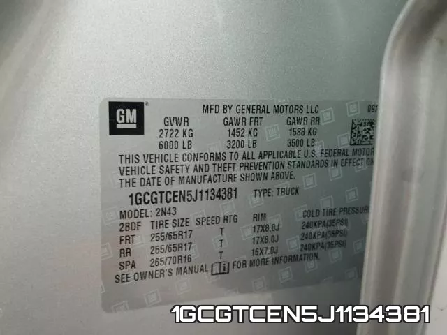 1GCGTCEN5J1134381 фото 2