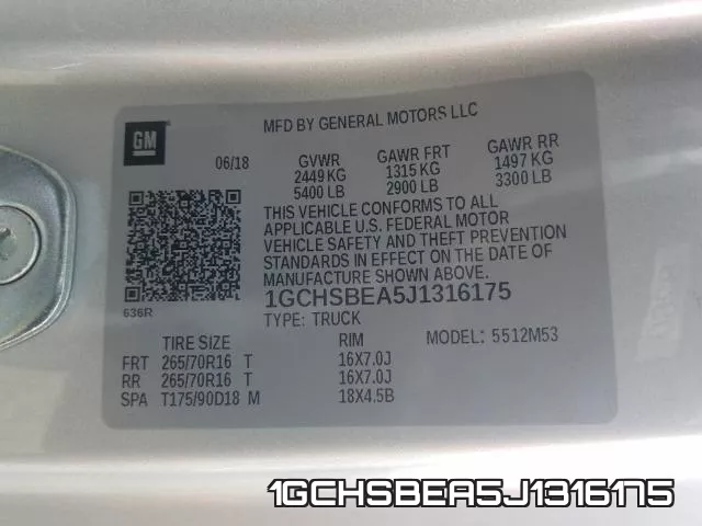 1GCHSBEA5J1316175 фото 2