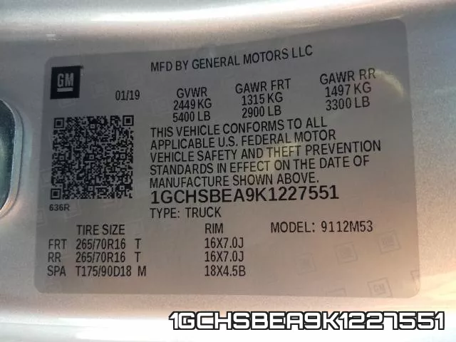 1GCHSBEA9K1227551 фото 2