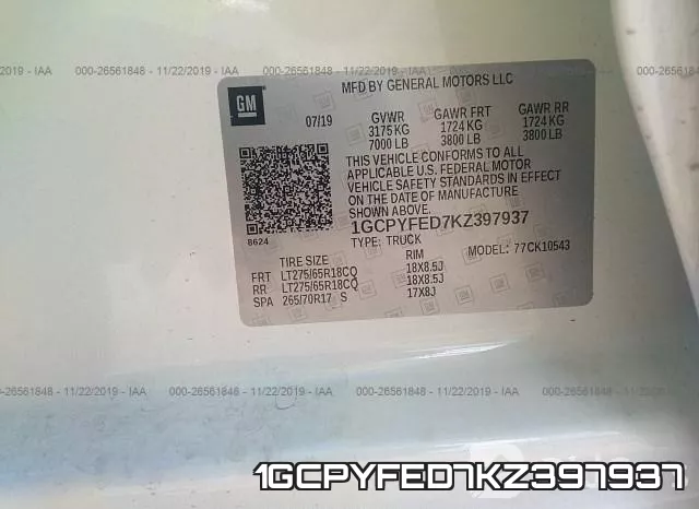 1GCPYFED7KZ397937 фото 10