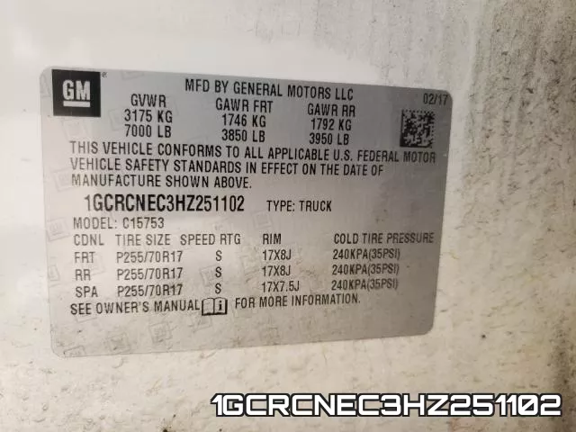 1GCRCNEC3HZ251102 фото 2