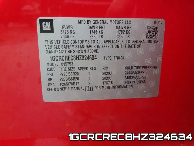 1GCRCREC8HZ324634 фото 2