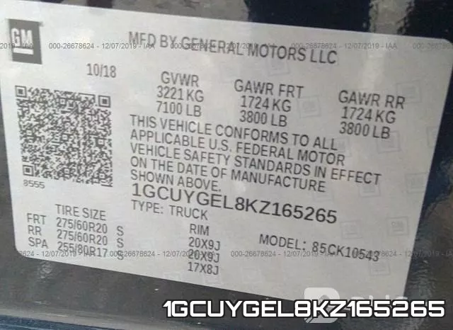 1GCUYGEL8KZ165265 фото 10