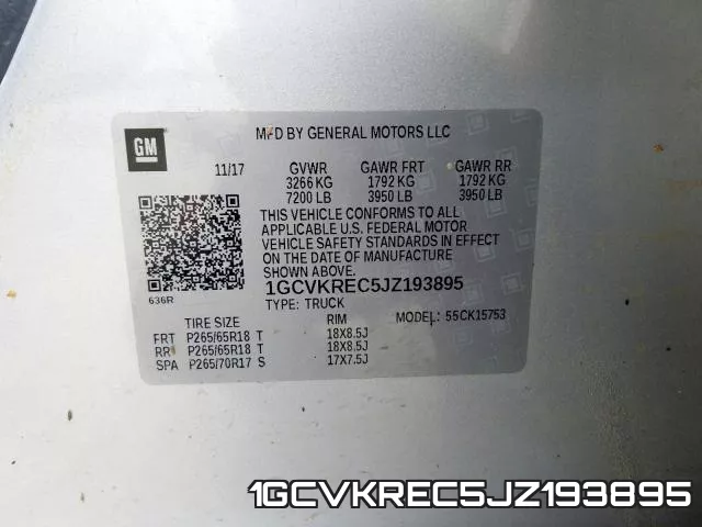 1GCVKREC5JZ193895 фото 2