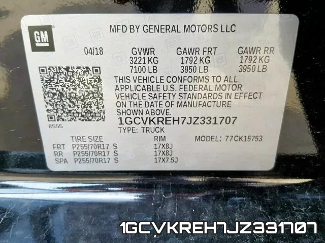 1GCVKREH7JZ331707 фото 2