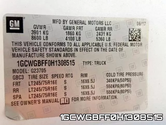 1GCWGBFF0H1308515 фото 2