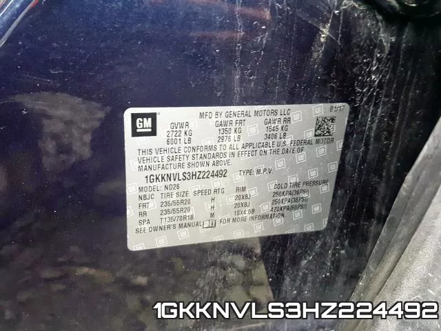 1GKKNVLS3HZ224492 фото 2