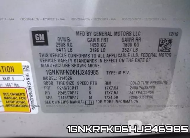 1GNKRFKD6HJ246985 фото 10