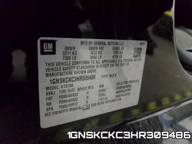 1GNSKCKC3HR309486 фото 2