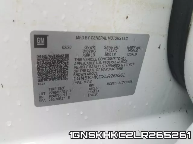 1GNSKHKC2LR265261 фото 2
