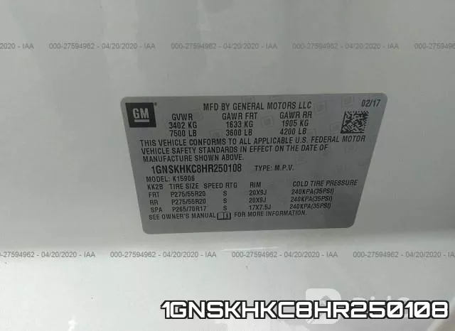 1GNSKHKC8HR250108 фото 10