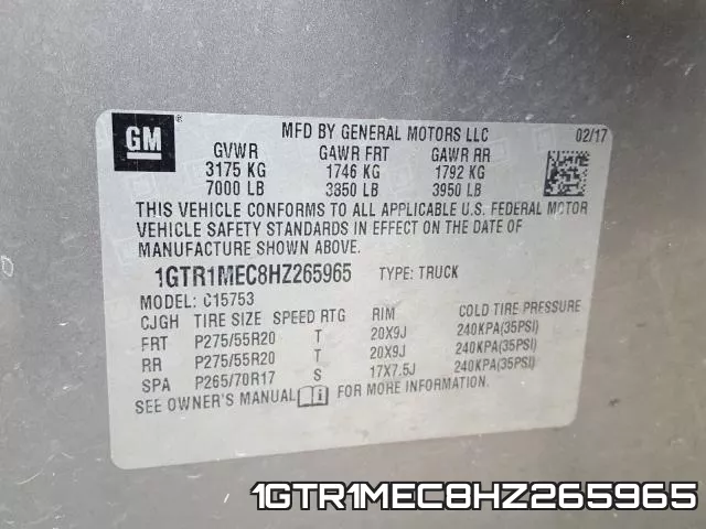 1GTR1MEC8HZ265965 фото 2