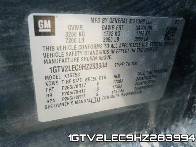 1GTV2LEC9HZ283994 фото 2
