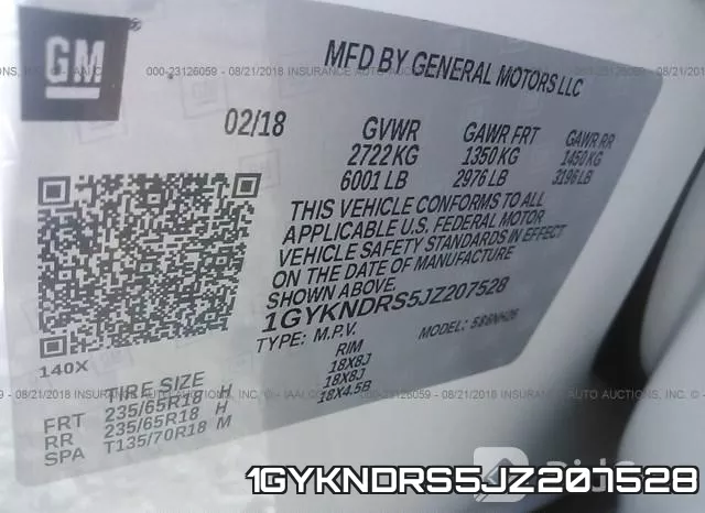 1GYKNDRS5JZ207528 фото 10
