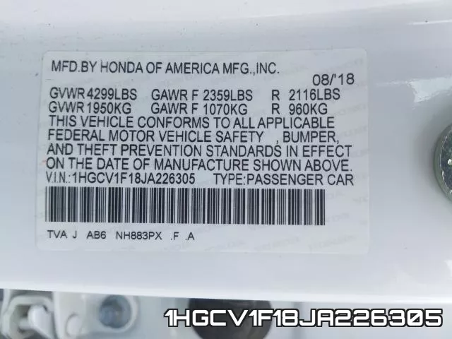 1HGCV1F18JA226305 фото 2