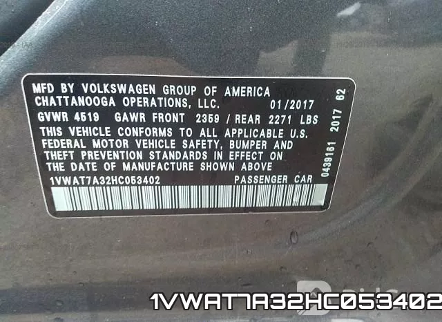 1VWAT7A32HC053402 фото 10