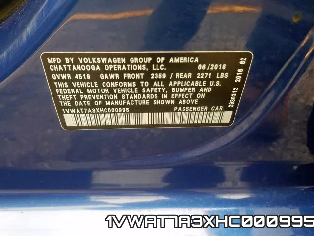 1VWAT7A3XHC000995 фото 2