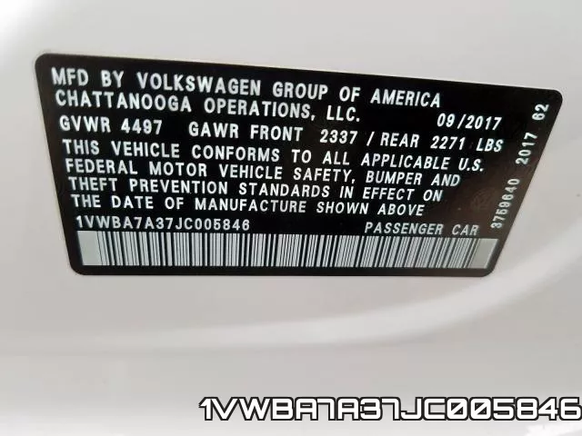 1VWBA7A37JC005846 фото 2