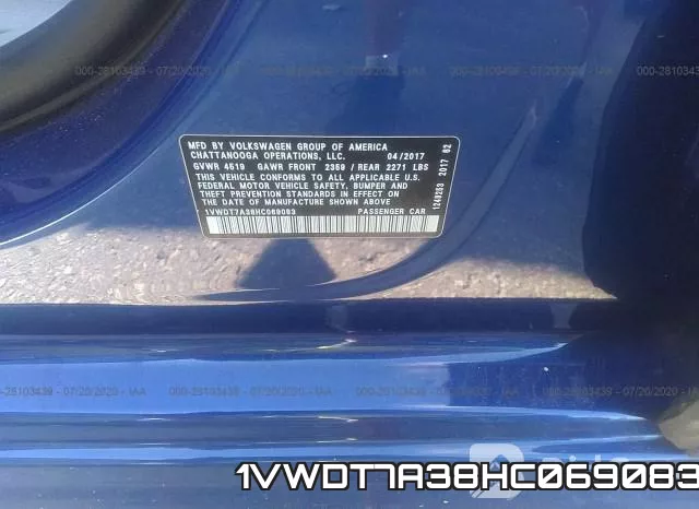 1VWDT7A38HC069083 фото 10