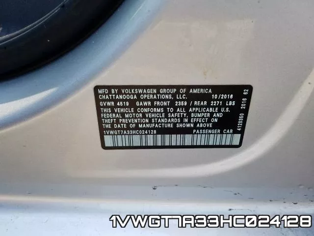 1VWGT7A33HC024128 фото 2