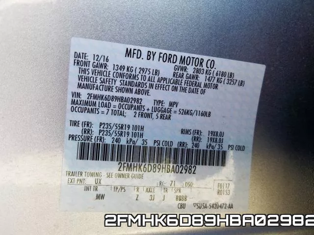 2FMHK6D89HBA02982 фото 2