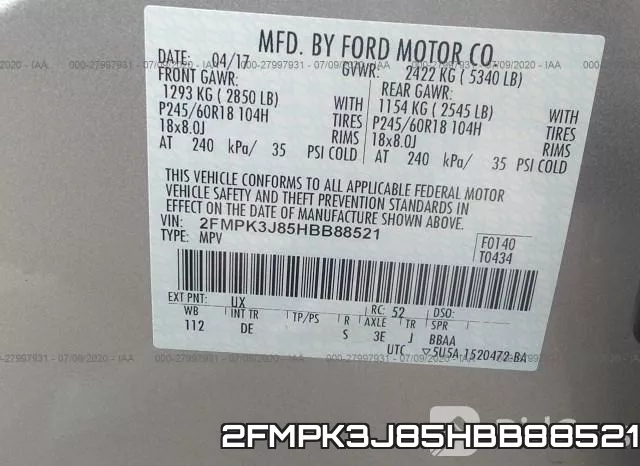 2FMPK3J85HBB88521 фото 10