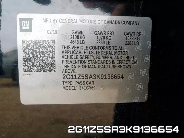 2G11Z5SA3K9136654 фото 2