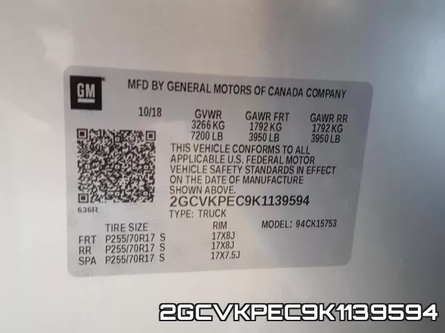 2GCVKPEC9K1139594 фото 2