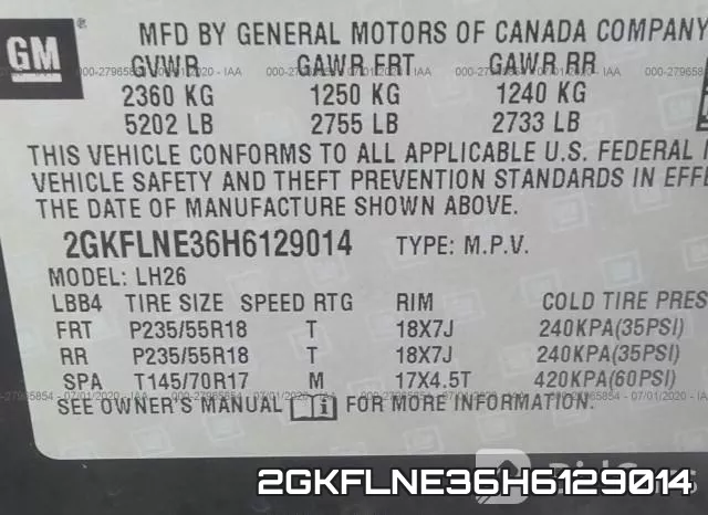 2GKFLNE36H6129014 фото 10
