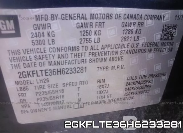 2GKFLTE36H6233281 фото 10