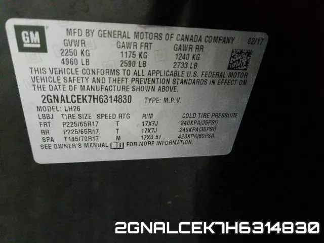 2GNALCEK7H6314830 фото 2