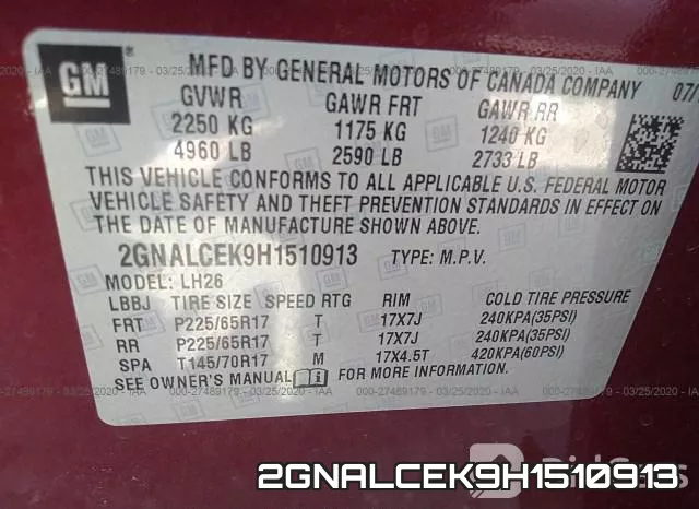 2GNALCEK9H1510913 фото 10