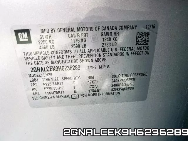 2GNALCEK9H6236289 фото 2