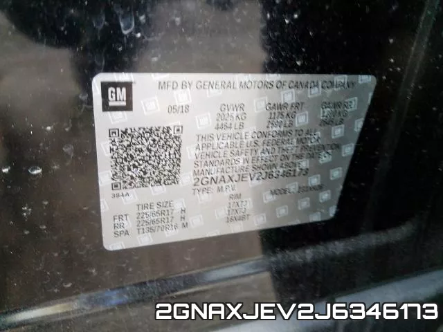 2GNAXJEV2J6346173 фото 2