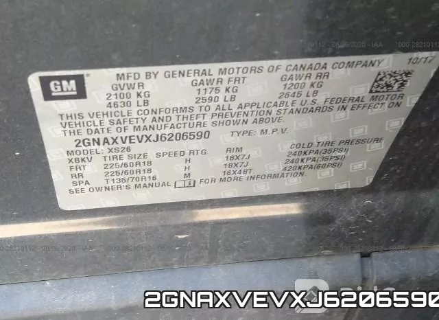 2GNAXVEVXJ6206590 фото 10