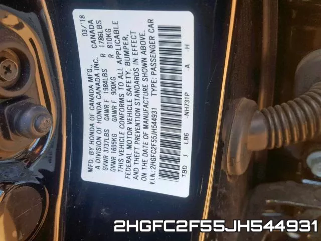 2HGFC2F55JH544931 фото 2
