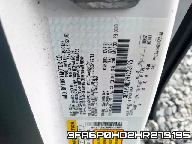 3FA6P0HD2HR273195 фото 2