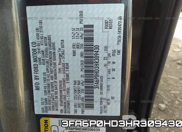 3FA6P0HD3HR309430 фото 10