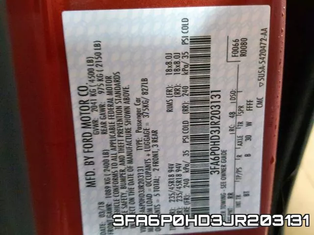 3FA6P0HD3JR203131 фото 2