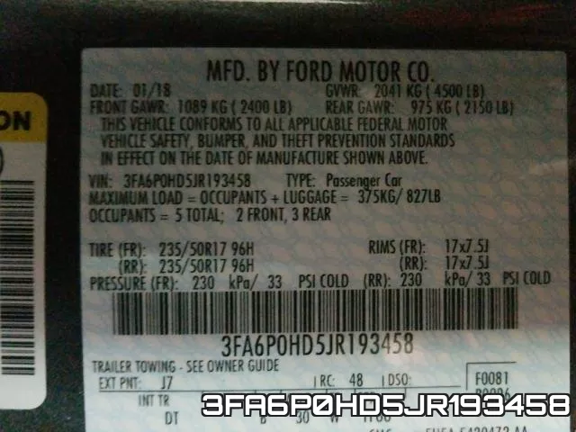 3FA6P0HD5JR193458 фото 2