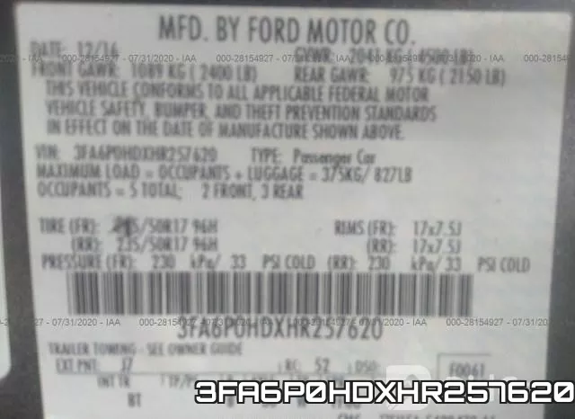 3FA6P0HDXHR257620 фото 10