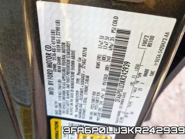 3FA6P0LU3KR242939 фото 2