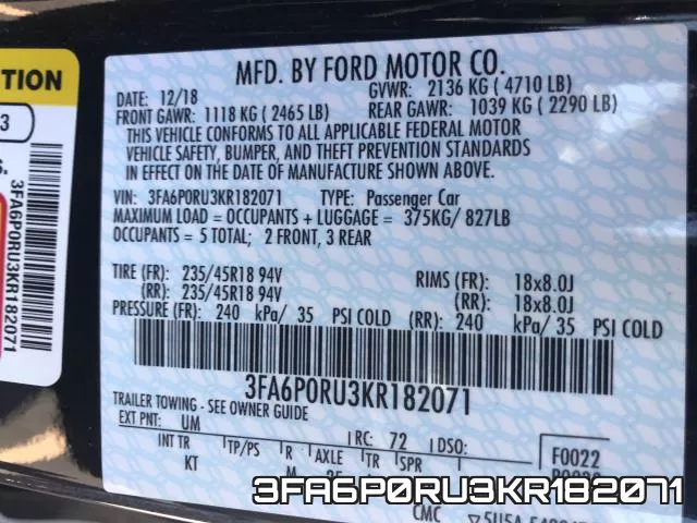 3FA6P0RU3KR182071 фото 2